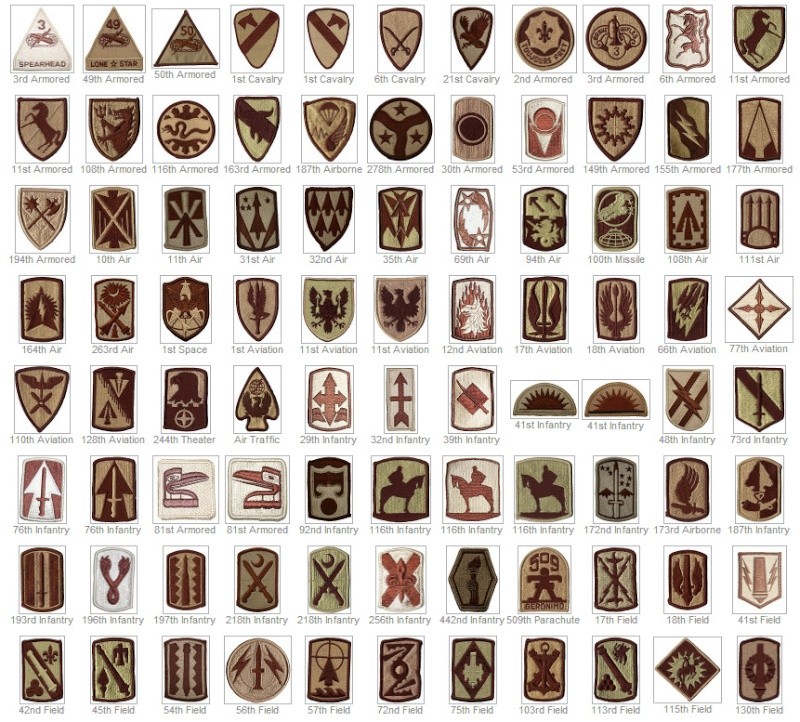 My collection of desert shoulder sleeve insignia - ARMY AND USAAF - U.S ...